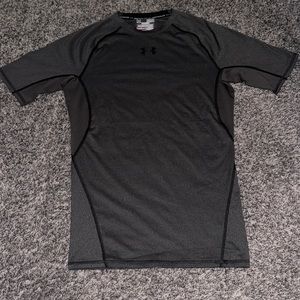 Under Armour dark grey compression short sleeve shirt